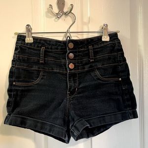 Dark wash high waisted shorts